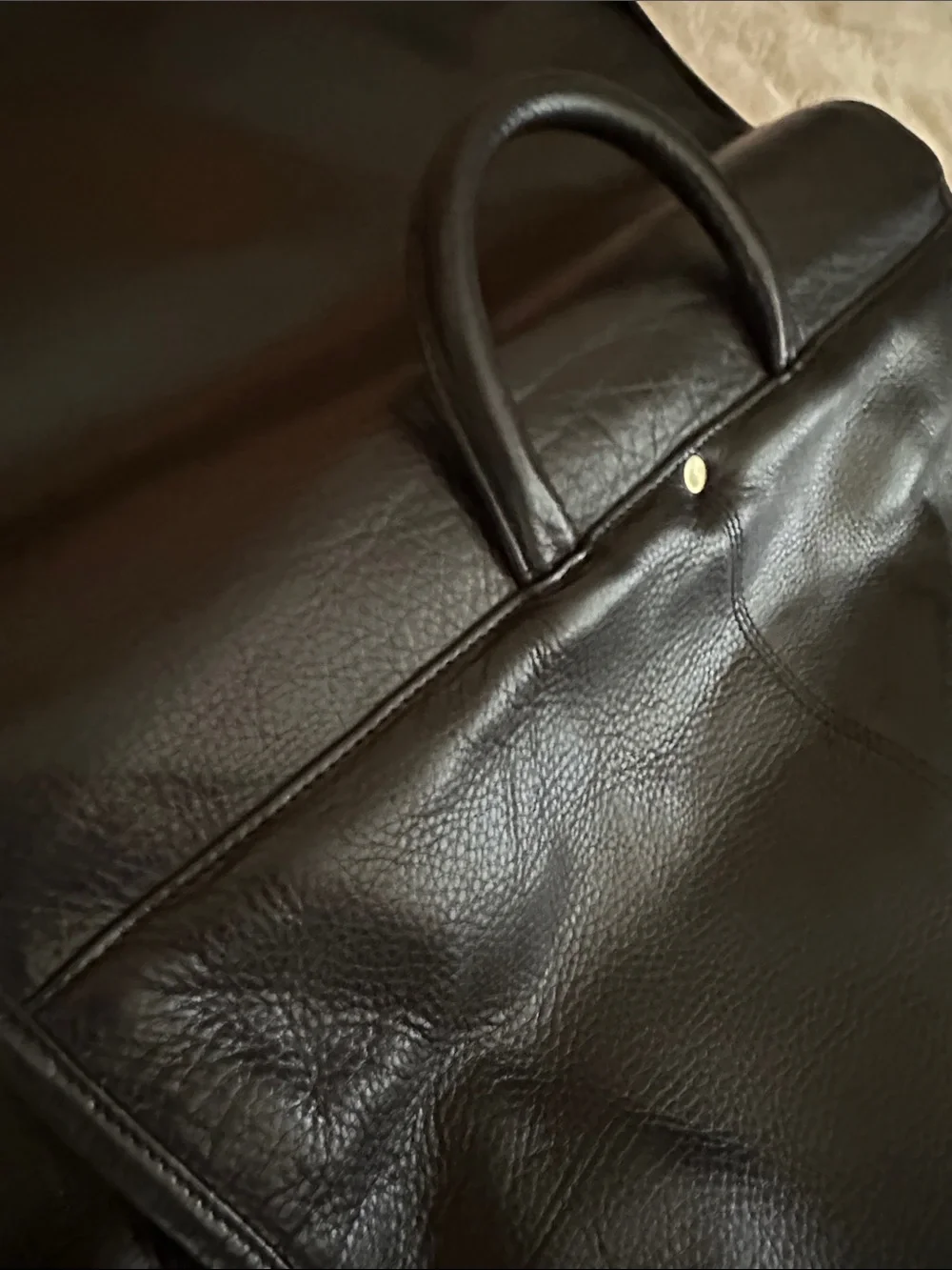 Gorgeous Vintage-Style Black Real Leather Messenger Bag / Briefcase 💼
